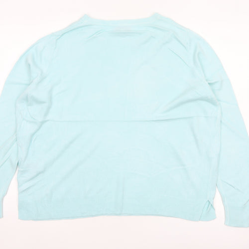 Marks and Spencer Women’s Blue Size 16 Crew Neck Knit Pullover Jumper
