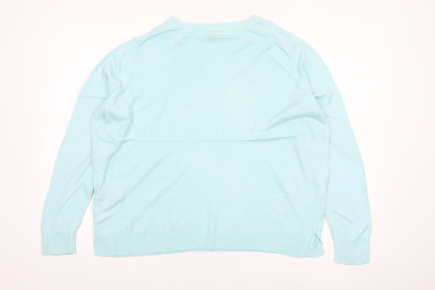 Marks and Spencer Women’s Blue Size 16 Crew Neck Knit Pullover Jumper