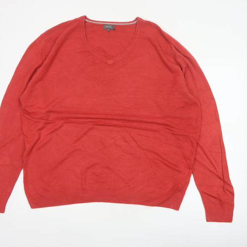 Wolsey Men’s Red 2XL V-Neck Acrylic Knit Pullover Jumper