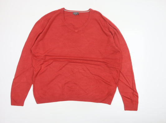 Wolsey Men’s Red 2XL V-Neck Acrylic Knit Pullover Jumper
