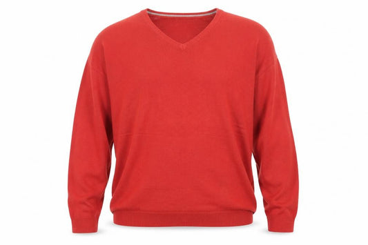 Wolsey Men’s Red 2XL V-Neck Acrylic Knit Pullover Jumper