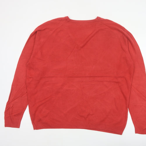 Wolsey Men’s Red 2XL V-Neck Acrylic Knit Pullover Jumper