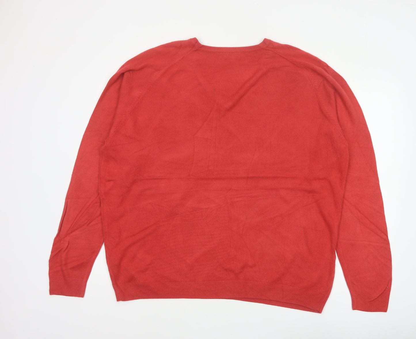 Wolsey Men’s Red 2XL V-Neck Acrylic Knit Pullover Jumper