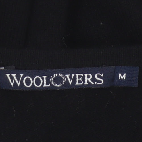 WoolOvers Women’s Black M Merino Cashmere Round Neck Knit Jumper