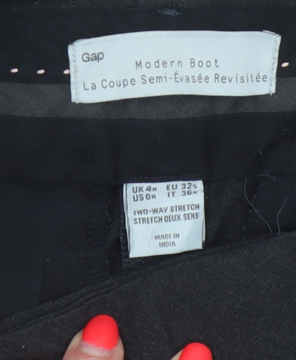 Gap Women Black UK 4 Modern Boot Stretch Tailored Work Trousers