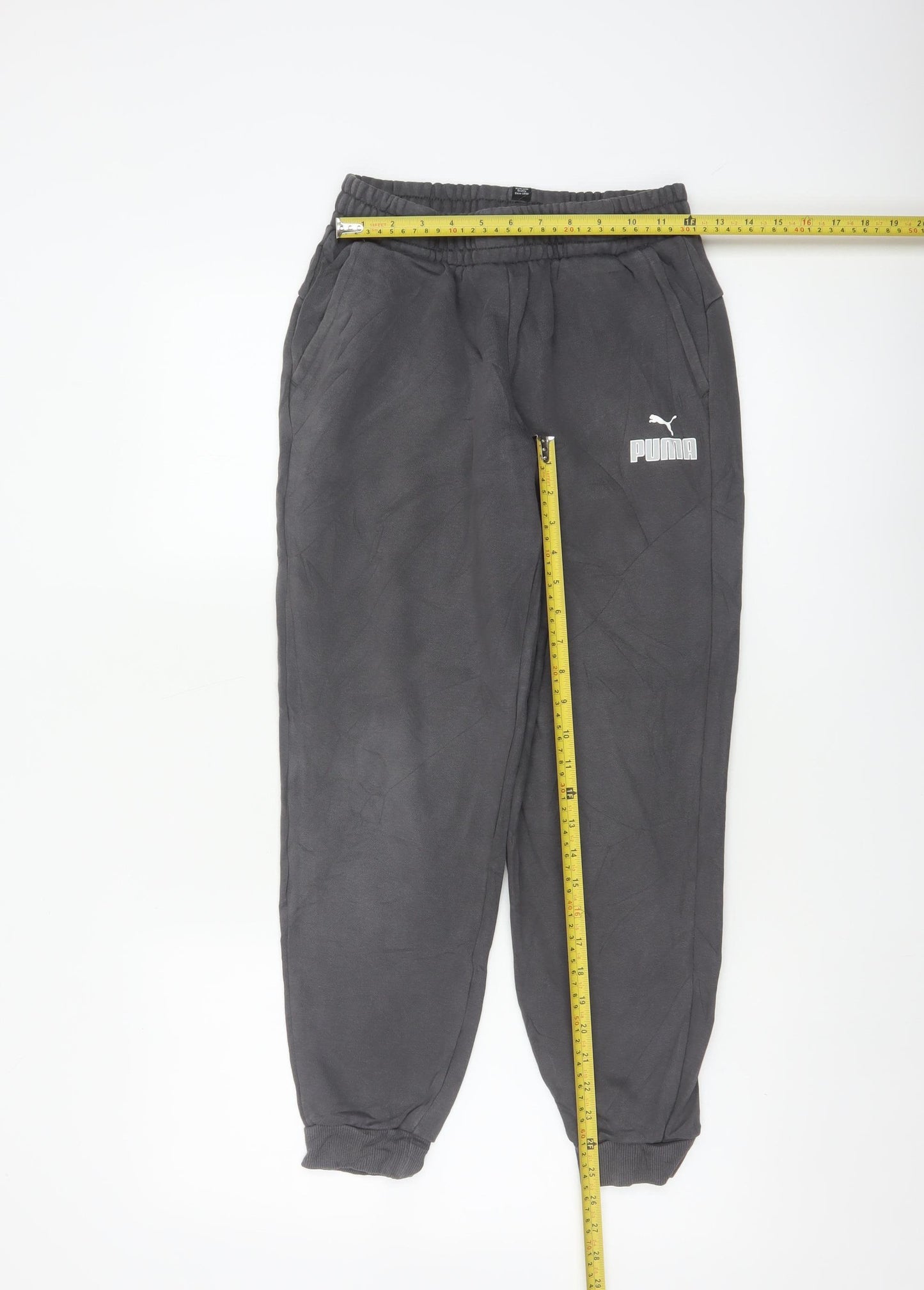 Puma Boys Black 13-14 Years Jogger Sweatpants Elastic Waist Pockets