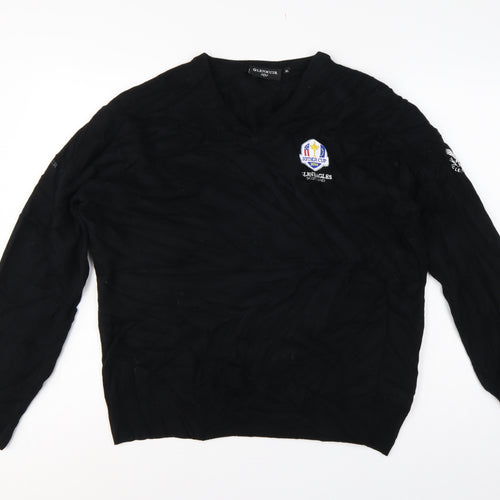 Glenmuir Men’s Black XL V-Neck Pullover Ryder Cup 2014 Lambswool Golf