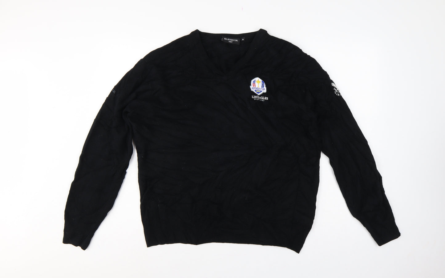 Glenmuir Men’s Black XL V-Neck Pullover Ryder Cup 2014 Lambswool Golf