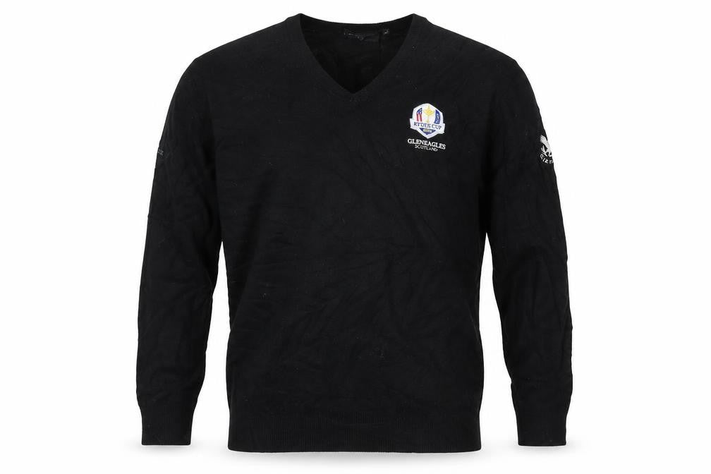 Glenmuir Men’s Black XL V-Neck Pullover Ryder Cup 2014 Lambswool Golf