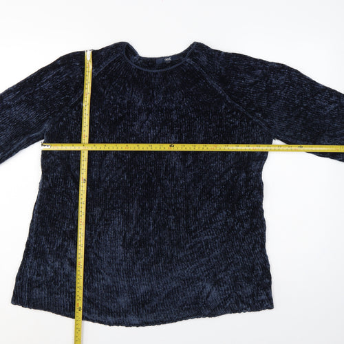 Next Women’s Blue Chenille Knit Crew Neck Pullover Jumper Size L