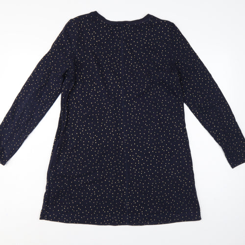Boden Women’s Blue Gold Polka Dot Cotton Jumper Dress UK 12
