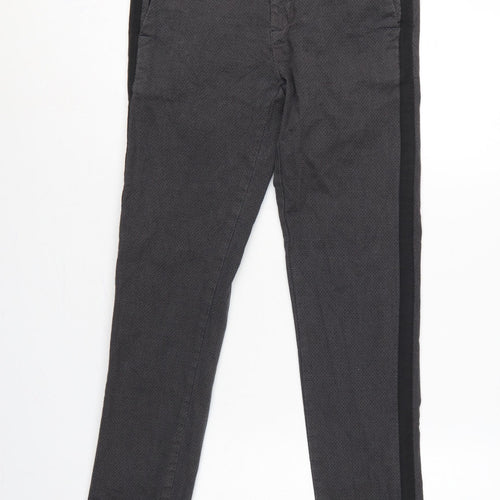 River Island Men’s Grey 28/32 Slim Tapered Side Stripe Trousers