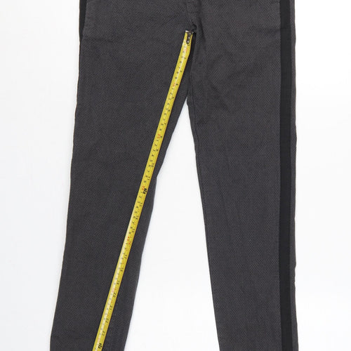 River Island Men’s Grey 28/32 Slim Tapered Side Stripe Trousers