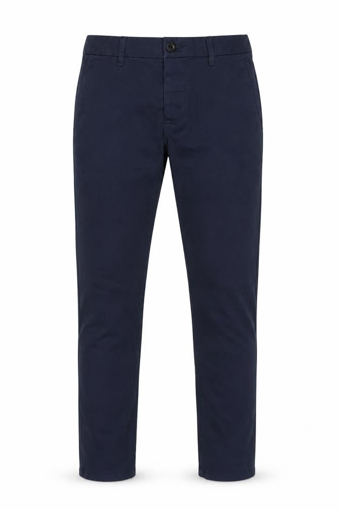 Topman Men's Navy W28 L32 Stretch Skinny Chino Trousers Cotton