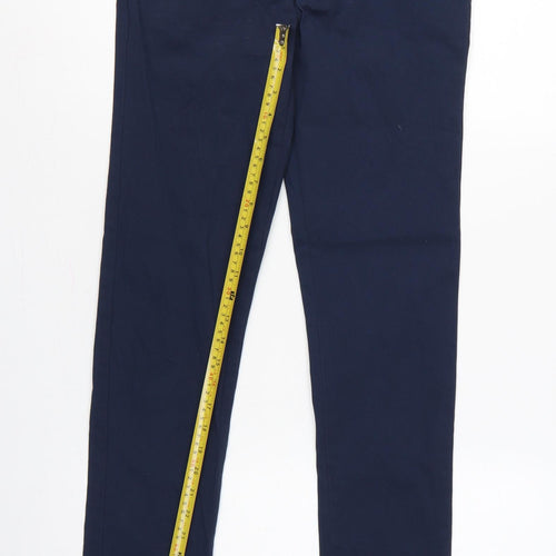 Topman Men's Navy W28 L32 Stretch Skinny Chino Trousers Cotton
