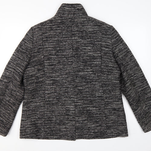 John Lewis Women’s Black Grey Tweed Jacket Size 18 Collared