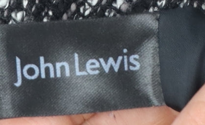 John Lewis Women’s Black Grey Tweed Jacket Size 18 Collared