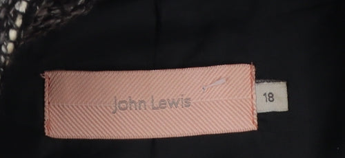John Lewis Women’s Black Grey Tweed Jacket Size 18 Collared
