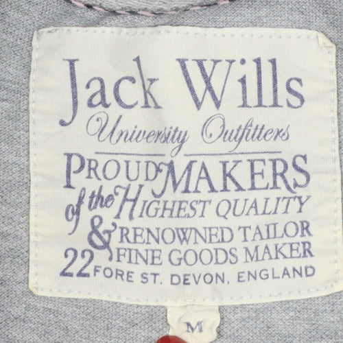Jack Wills Men’s Grey Navy Colourblock Polo Shirt M Short Sleeve