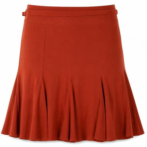 Bhs Women’s Orange UK 16 Flared Knee Length Pleated Tie Waist Skirt