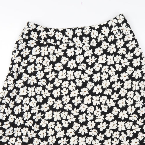Cotswold Collections Women Black Floral A-Line Knee Length Skirt UK 16