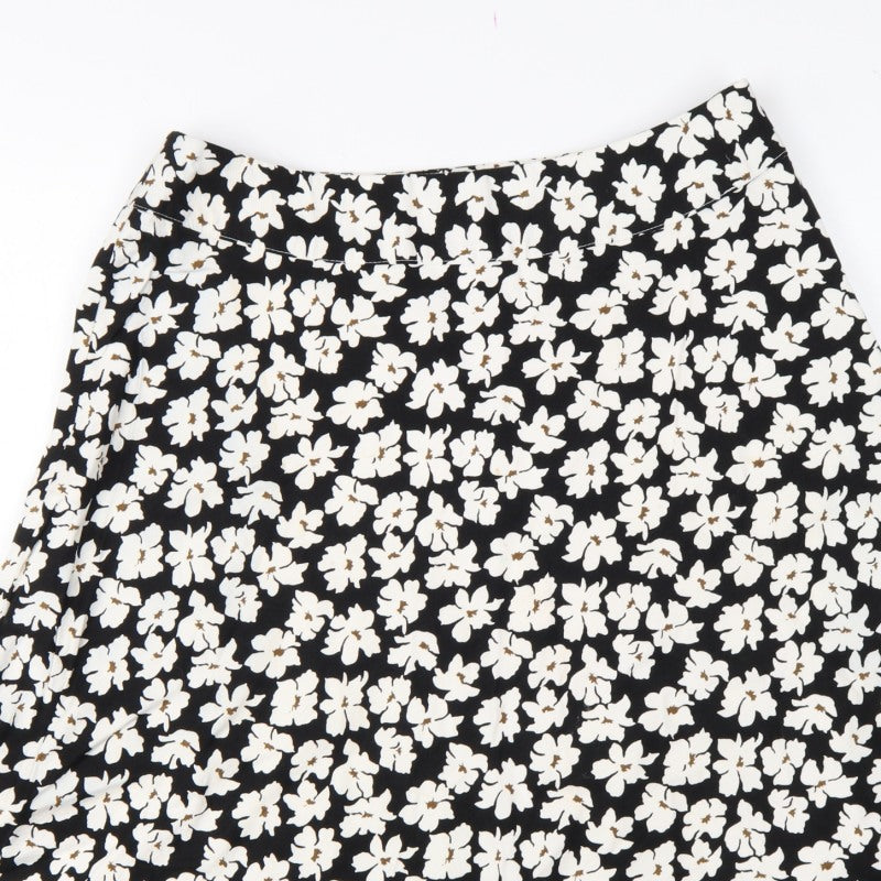 Cotswold Collections Women Black Floral A-Line Knee Length Skirt UK 16