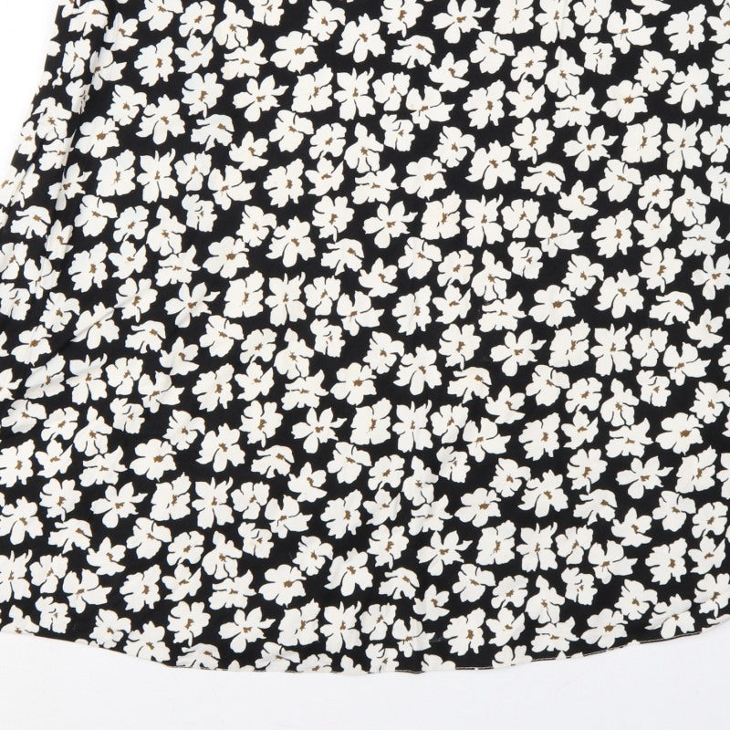 Cotswold Collections Women Black Floral A-Line Knee Length Skirt UK 16