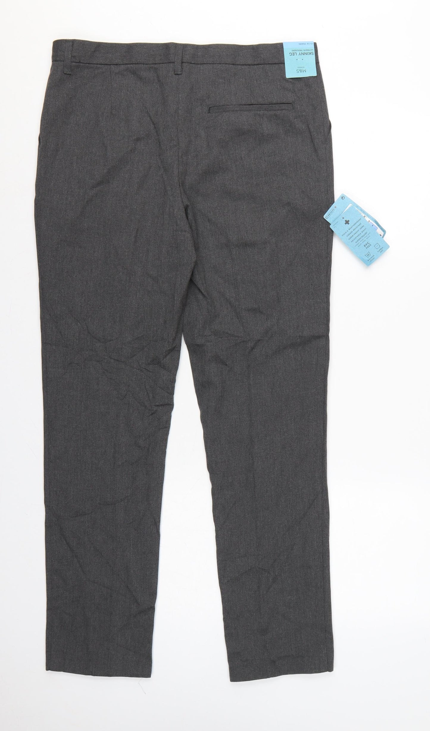 Marks and Spencer Boys Grey 15-16 Years Skinny Leg School Trousers NWT