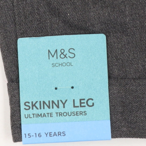Marks and Spencer Boys Grey 15-16 Years Skinny Leg School Trousers NWT