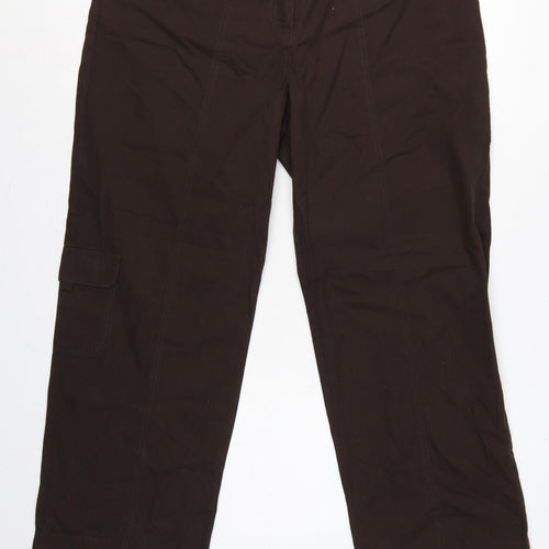 Bm Women’s Brown Size 16 Cotton Cargo Straight Leg Trousers