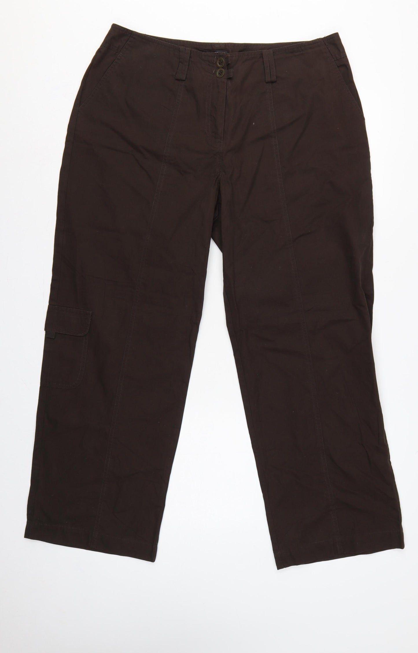 Bm Women’s Brown Size 16 Cotton Cargo Straight Leg Trousers