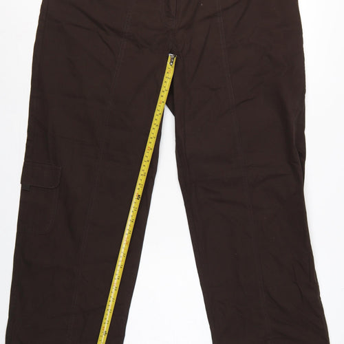 Bm Women’s Brown Size 16 Cotton Cargo Straight Leg Trousers
