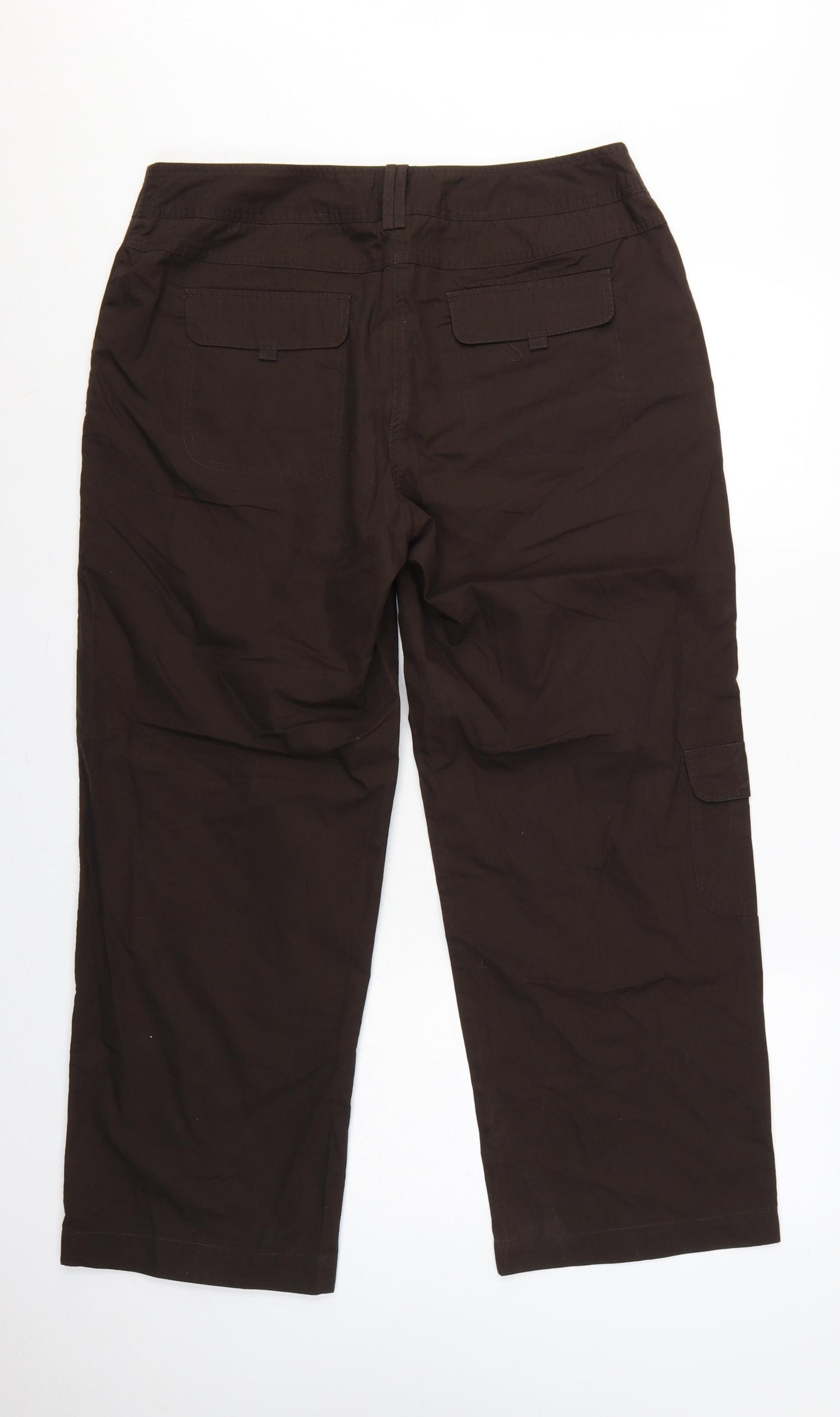 Bm Women’s Brown Size 16 Cotton Cargo Straight Leg Trousers