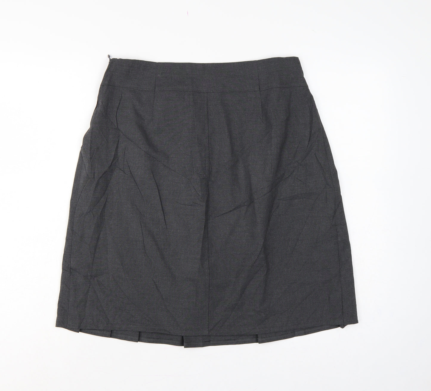 M&S Girls Grey School Pleated Skirt 15-16 Years Button Front NWT