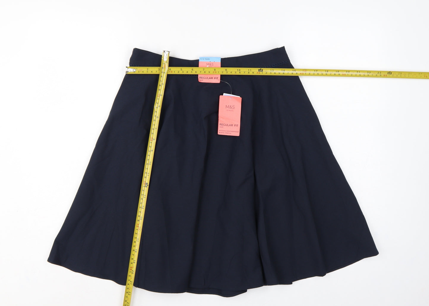 Marks & Spencer Girls Navy 15-16 Years Regular Fit Pleated School Skirt