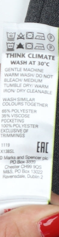 Marks & Spencer Boys Grey School Uniform Trousers 15-16 Years 32in Waist