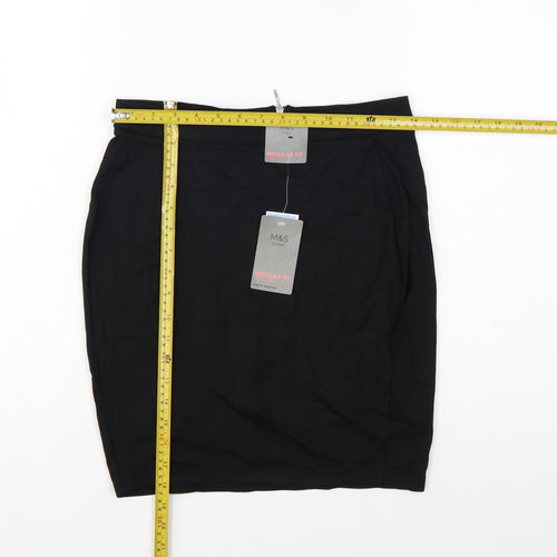 Marks & Spencer Girls Black 15-16 Years Regular Fit School Stretch Skirt