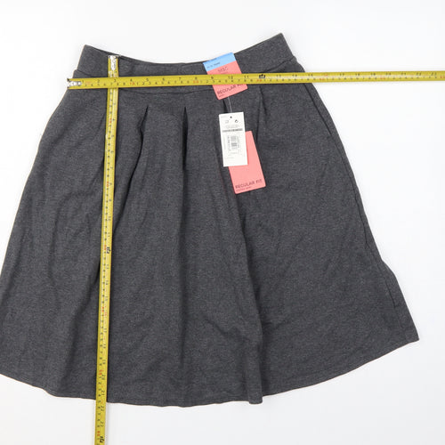 Marks and Spencer Girls Grey 15-16 Years Regular Fit School Uniform Skirt