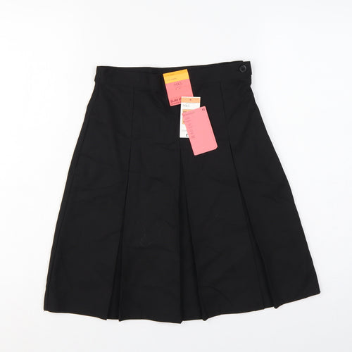 Marks and Spencer Girls Black 11-12 Years Slim Fit Pleated School Skirt