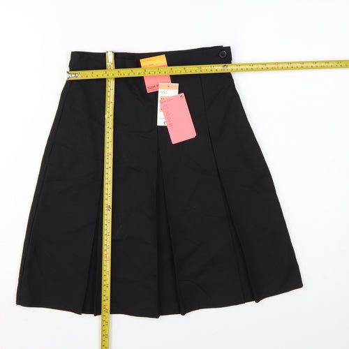 Marks and Spencer Girls Black 11-12 Years Slim Fit Pleated School Skirt