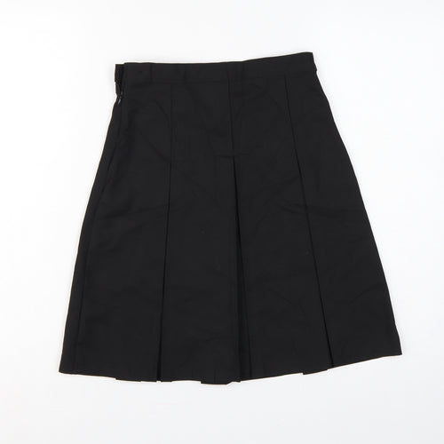 Marks and Spencer Girls Black 11-12 Years Slim Fit Pleated School Skirt