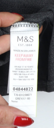 Marks & Spencer Girls Grey 17-18 Years Pleated School Uniform Skirt