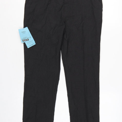 Marks and Spencer Boys Black 11-12 Years Plus Fit Skinny School Trousers