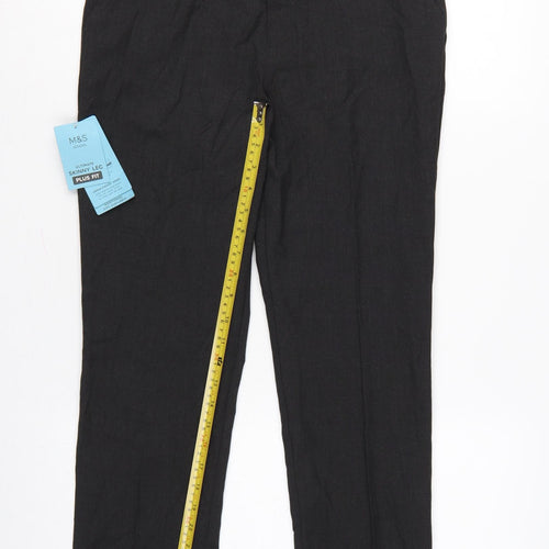 Marks and Spencer Boys Black 11-12 Years Plus Fit Skinny School Trousers