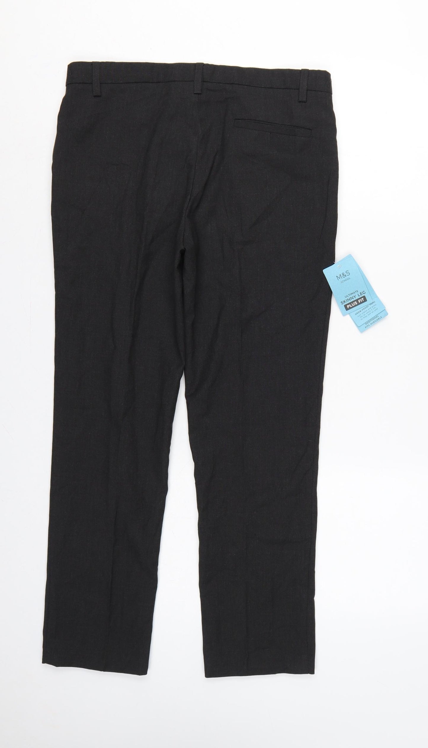 Marks and Spencer Boys Black 11-12 Years Plus Fit Skinny School Trousers