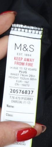 Marks and Spencer Boys Black 11-12 Years Plus Fit Skinny School Trousers