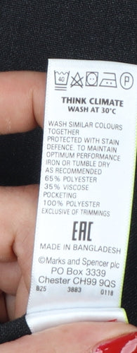 Marks and Spencer Boys Black 11-12 Years Plus Fit Skinny School Trousers
