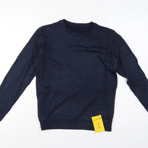 Marks and Spencer Boys Blue 11-12 Years Regular Fit School Sweatshirt
