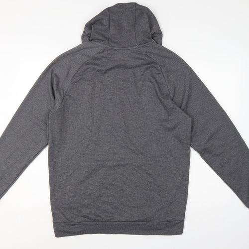 Nike Men's Grey M Dri-FIT Swoosh Pullover Hoodie Graphic Print