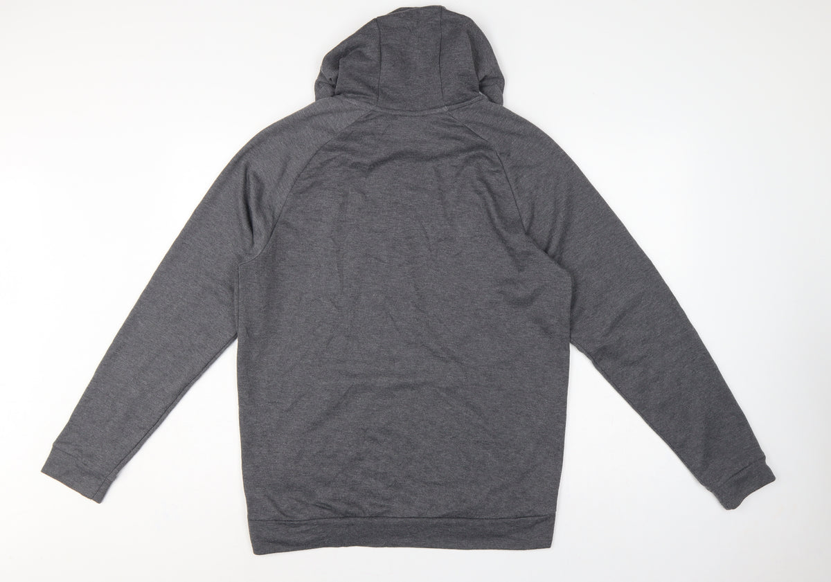 Nike Men's Grey M Dri-FIT Swoosh Pullover Hoodie Graphic Print